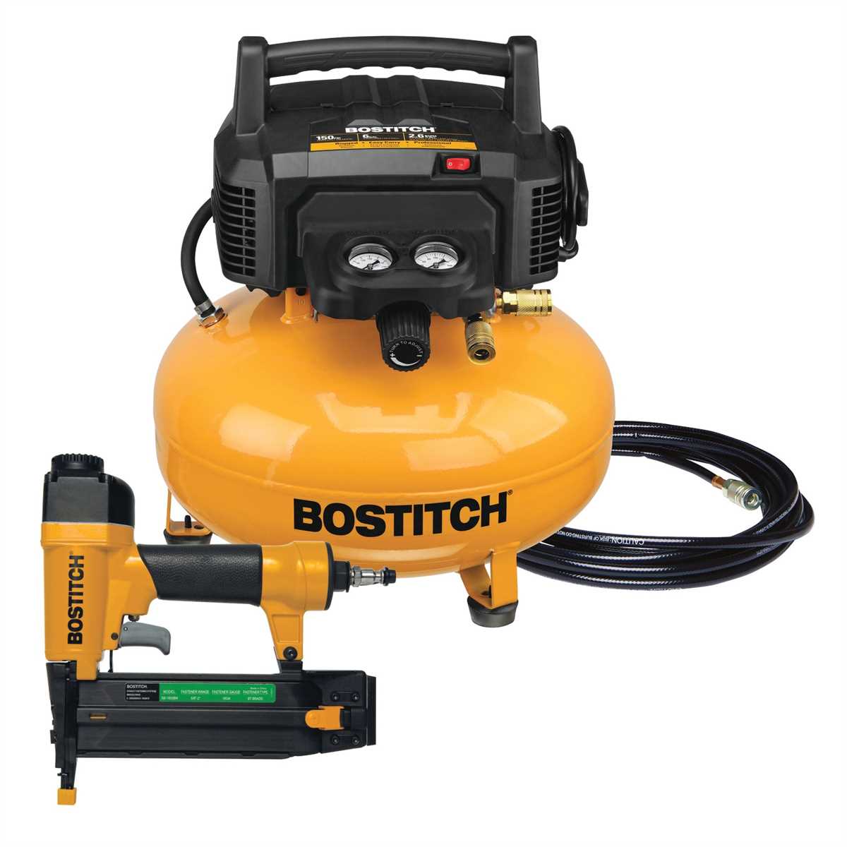 1.1 Identify the main parts of the Bostitch Air Compressor