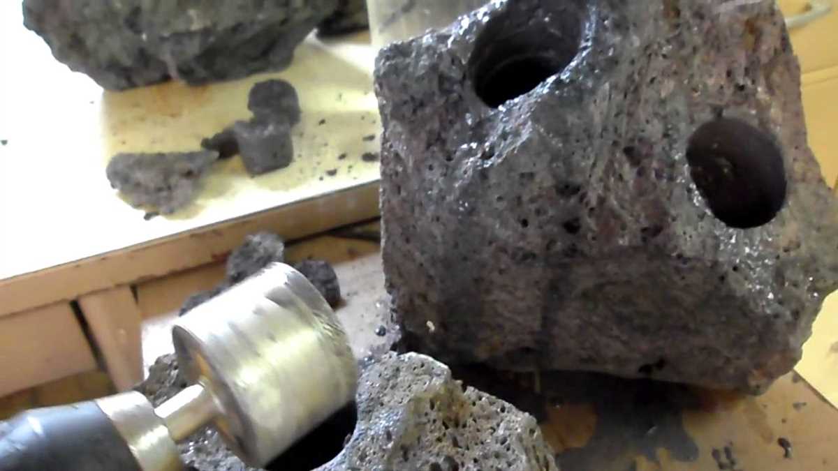Preparation for Drilling a Hole in a Large Rock