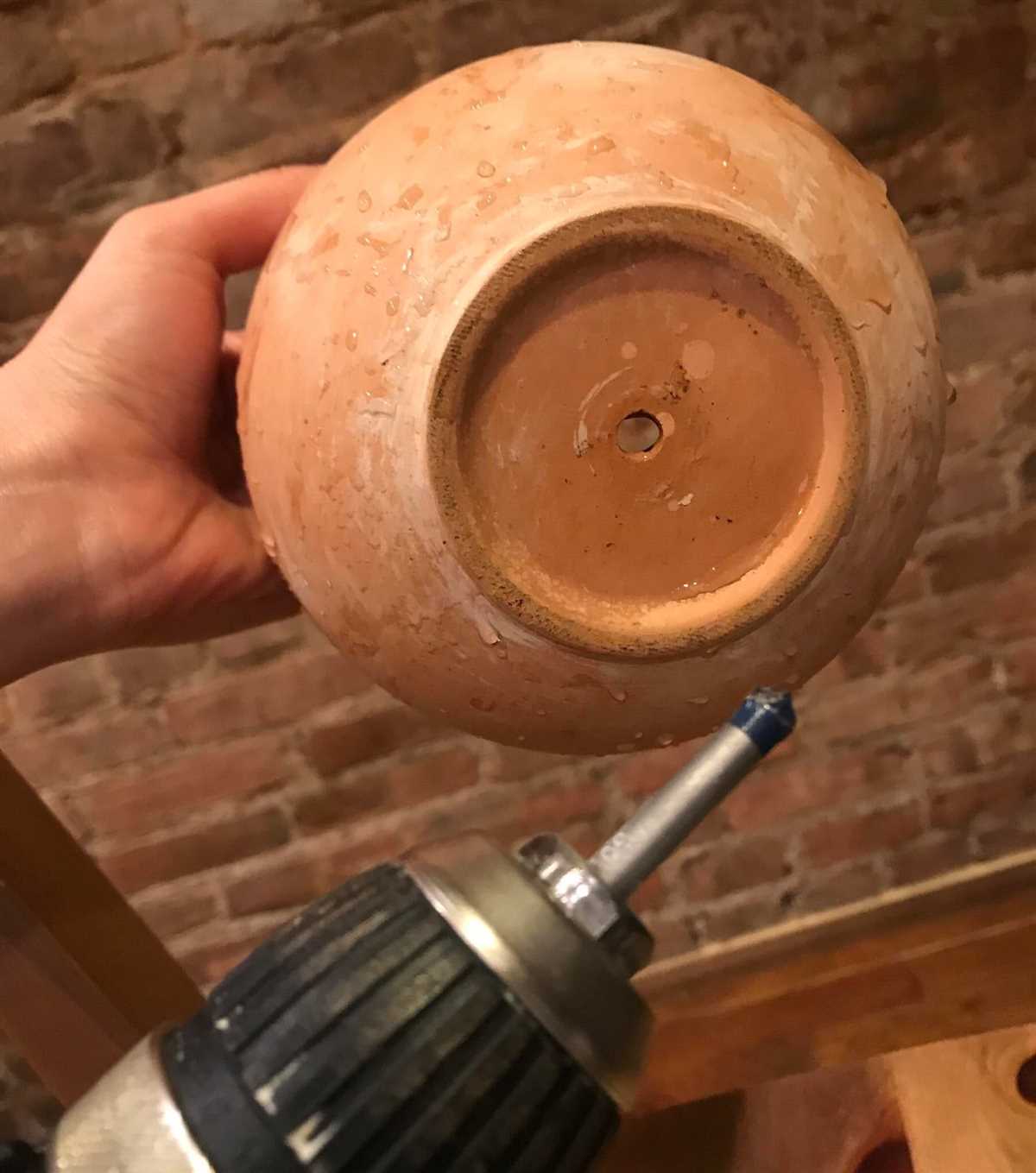 Materials needed for drilling through a ceramic pot