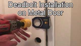 Prepare the drill and secure the door: